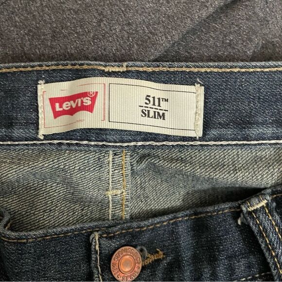 Levi's 29x29 Dark Wash 511 Slim Leg Jeans - Picture 4 of 5